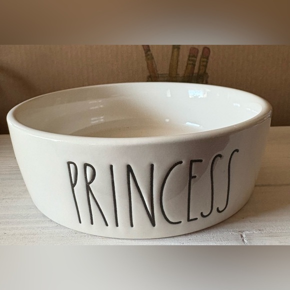 Rae Dunn Cream 'Princess' Ceramic Pet Bowl - Picture 1 of 2
